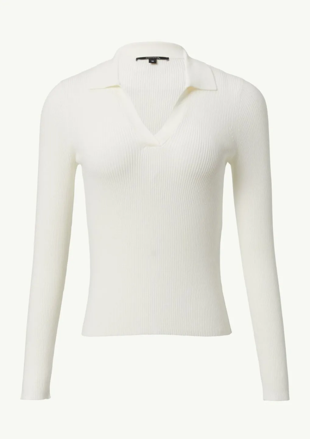 Strickpullover aus Viskosemix mit Polokragen-Comma Fashion