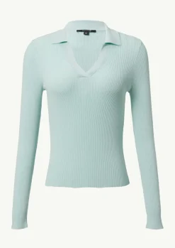 Strickpullover aus Viskosemix mit Polokragen-Comma Hot