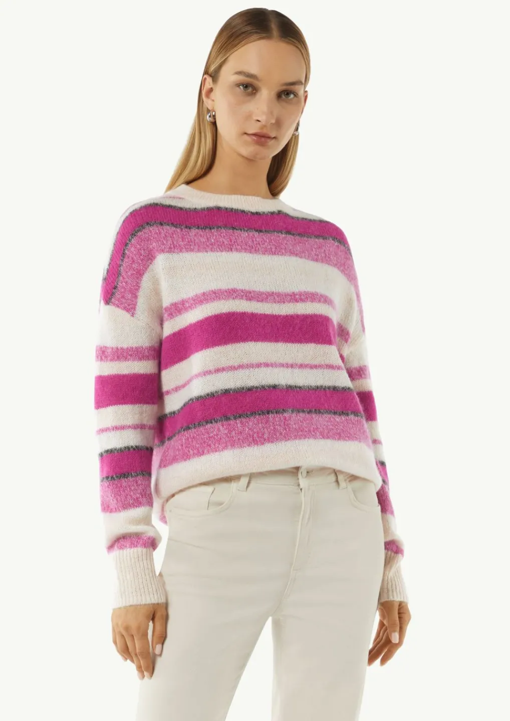Strickpullover im Relaxed Fit aus Alpakamix-Comma Clearance