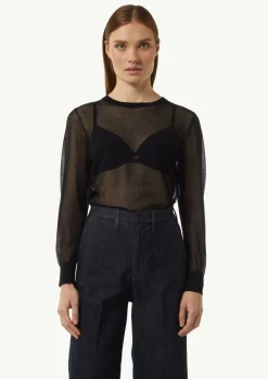 Strickpullover in transparenter Optik-Comma Discount