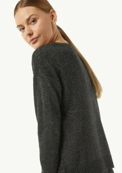 Strickpullover mit Ajourmuster mit Glitzergarn-Comma Clearance
