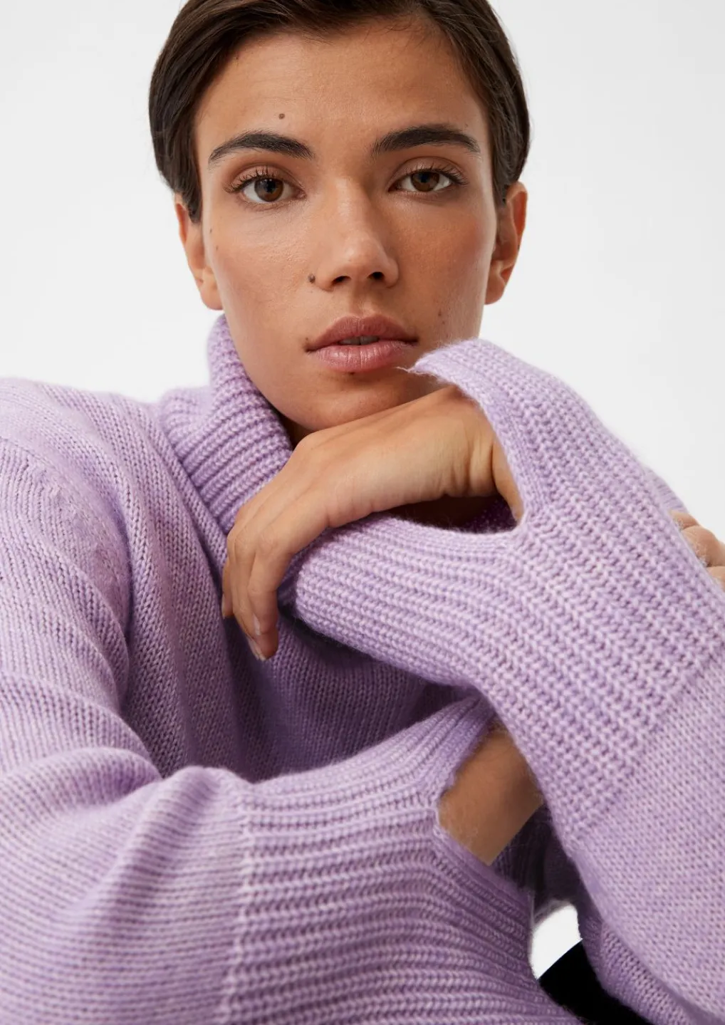 Strickpullover mit breiter Rippblende-Comma Best