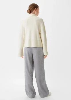 Strickpullover mit breiter Rippblende-Comma Best