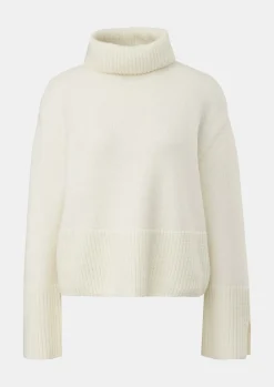 Strickpullover mit breiter Rippblende-Comma Best