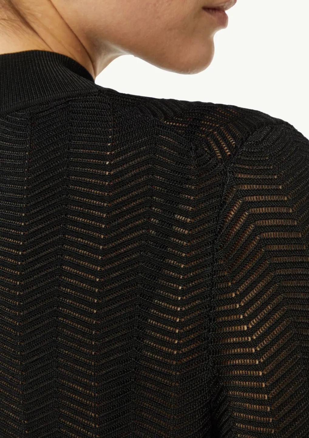 Strickpullover mit Fischgrätmuster und Rippbündchen-Comma Fashion