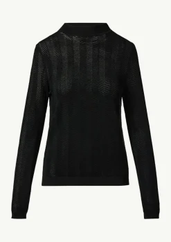 Strickpullover mit Fischgrätmuster und Rippbündchen-Comma Fashion