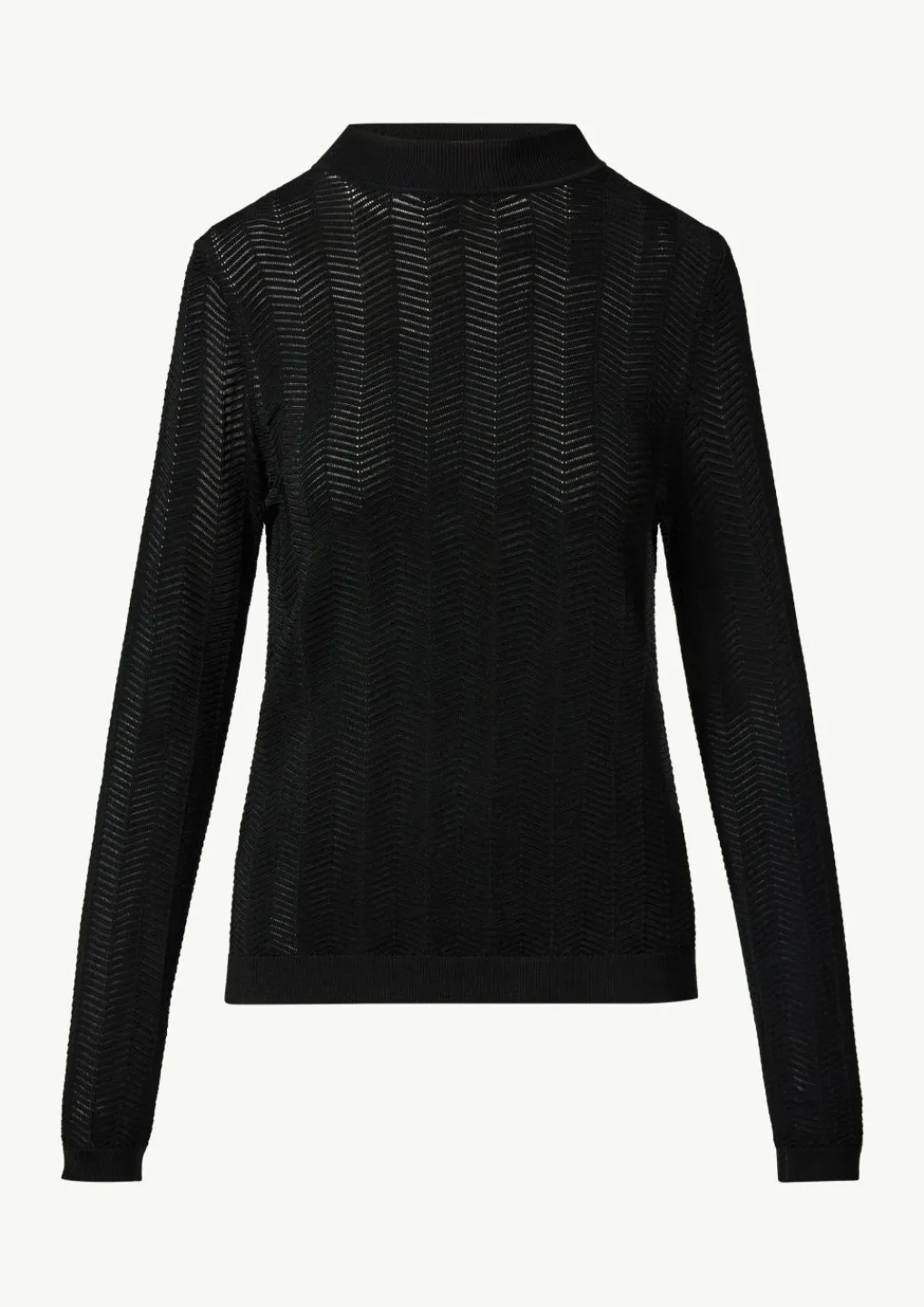 Strickpullover mit Fischgrätmuster und Rippbündchen-Comma Fashion