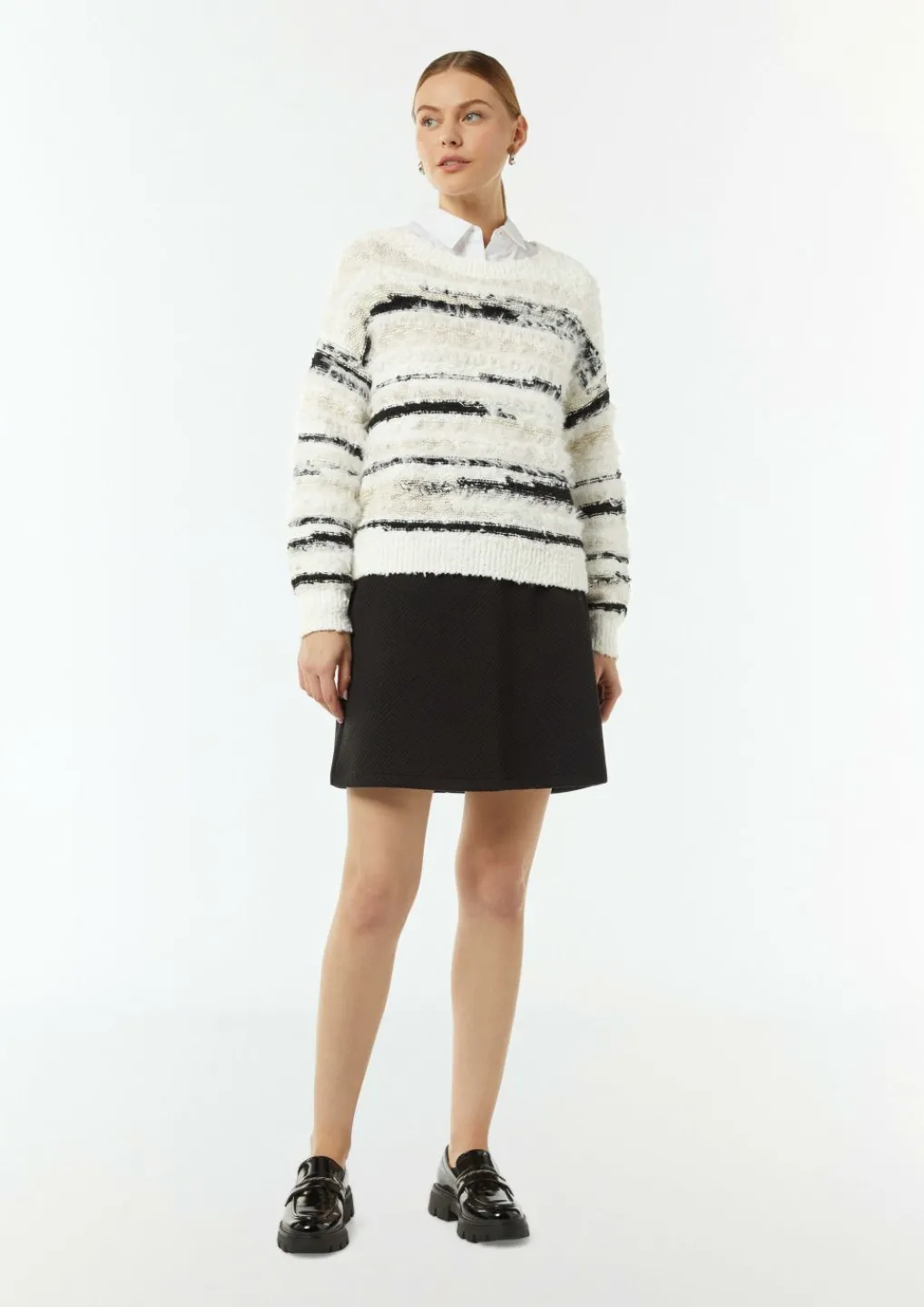 Strickpullover mit Intarsien und Garn-Mix-Comma Best