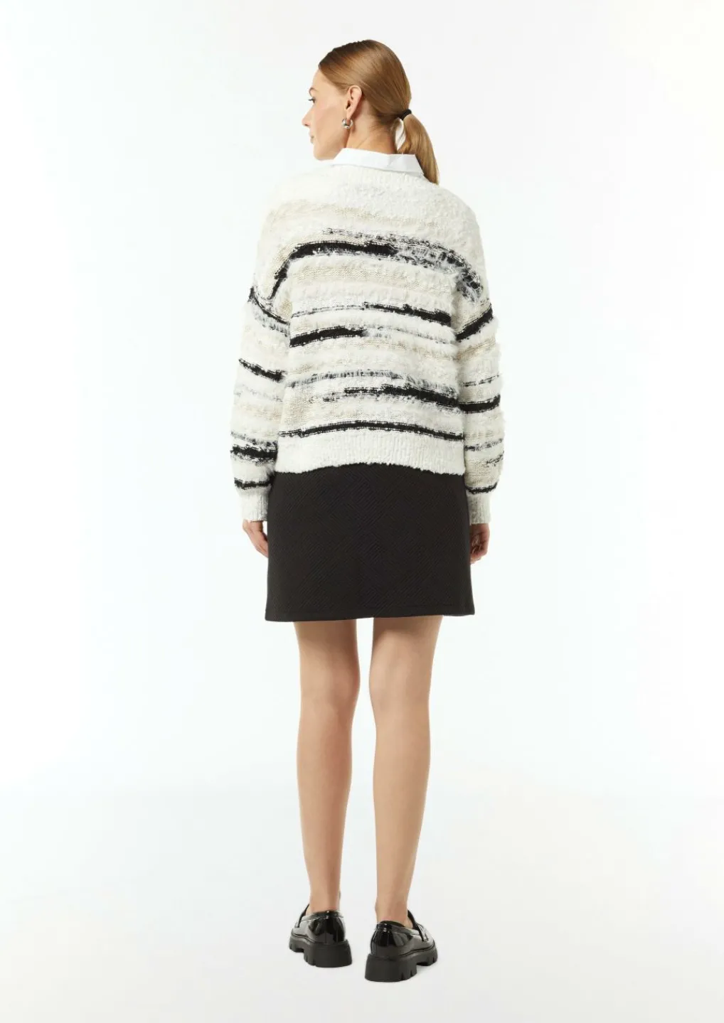 Strickpullover mit Intarsien und Garn-Mix-Comma Best