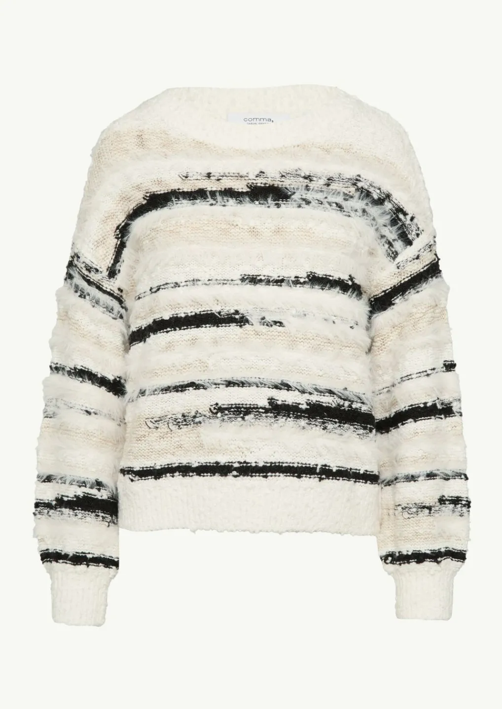 Strickpullover mit Intarsien und Garn-Mix-Comma Best