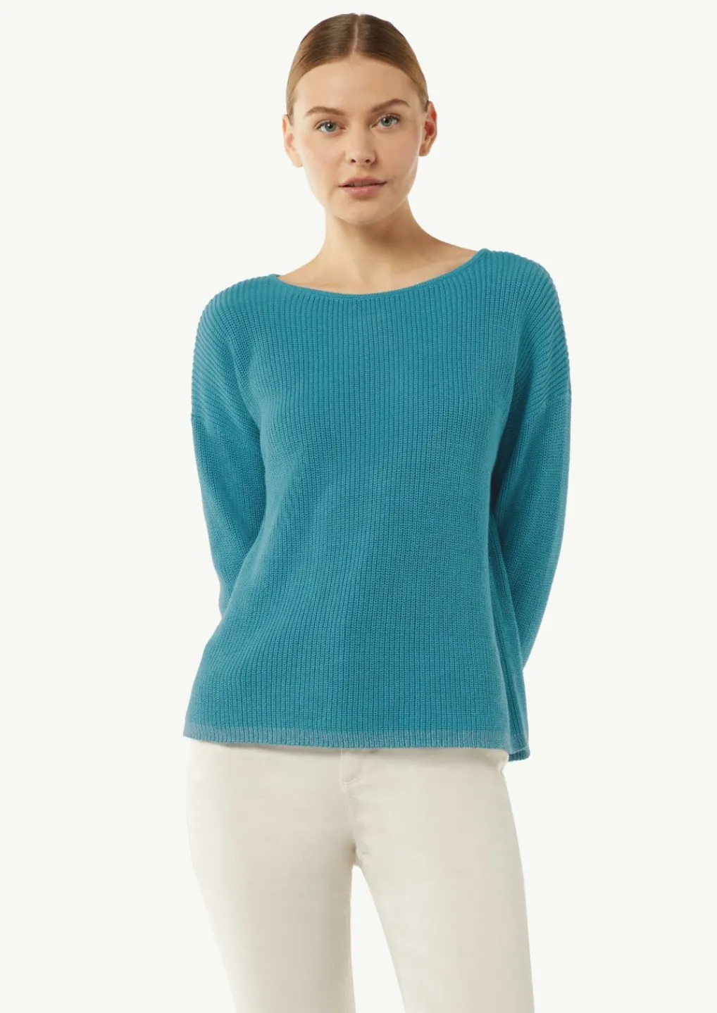 Strickpullover mit Metallic-Garn-Details an Saum und Bündchen-Comma Discount