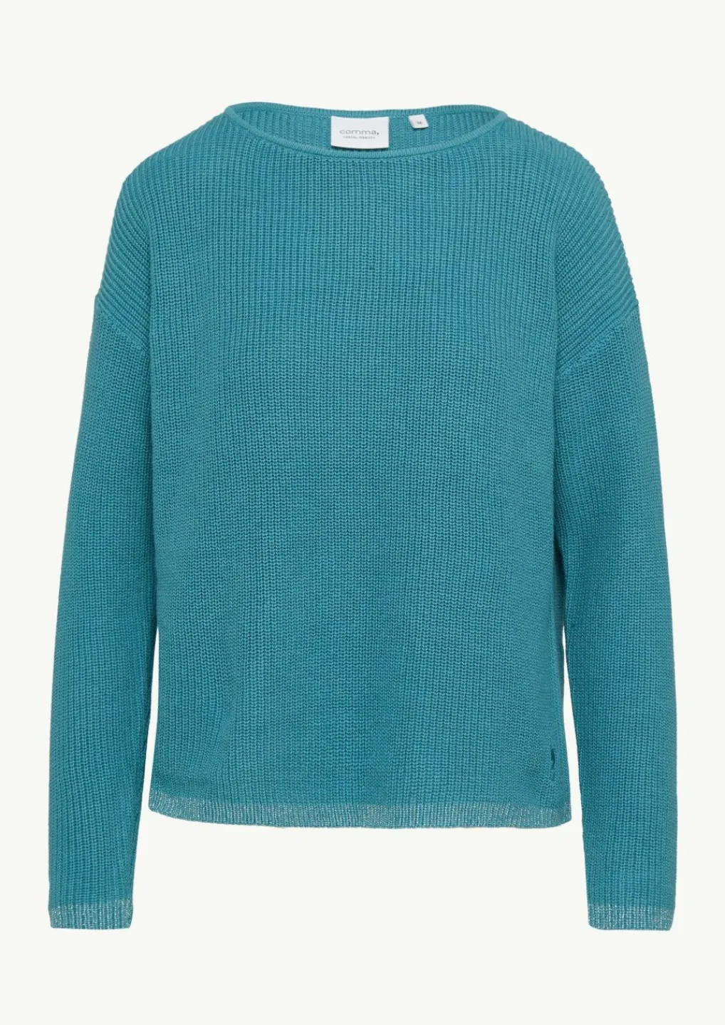 Strickpullover mit Metallic-Garn-Details an Saum und Bündchen-Comma Discount