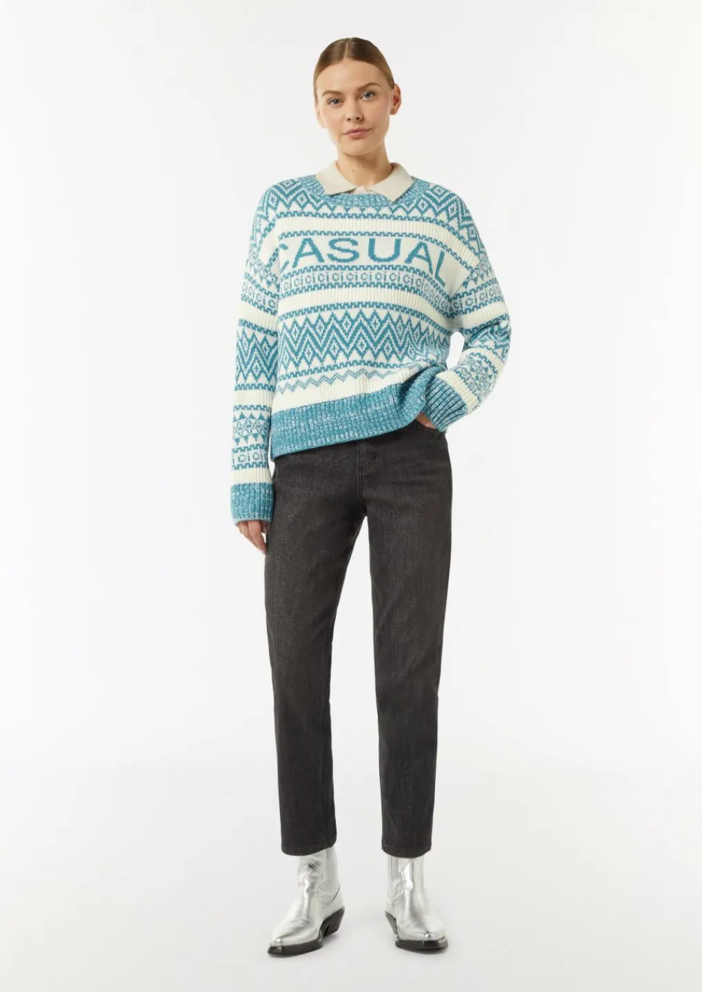 Strickpullover mit Rippblende-Comma Clearance