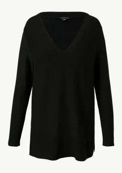 Strickpullover mit seitlich geschlitztem Saum-Comma Clearance