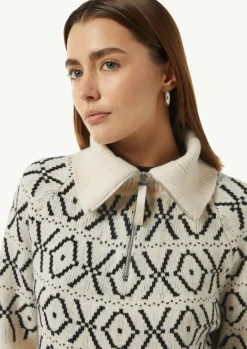 Strickpullover mit Troyer-Kragen-Comma Hot