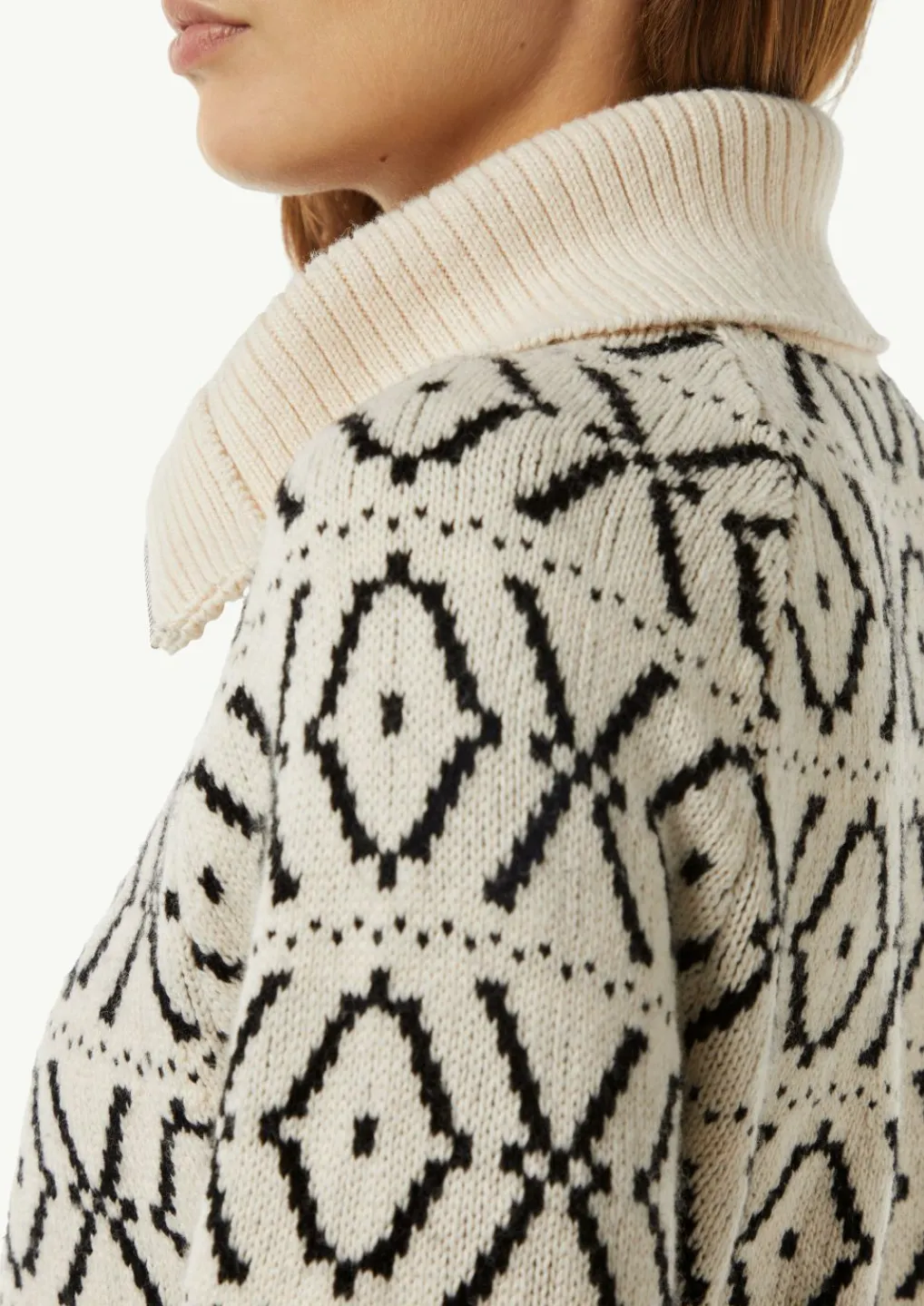 Strickpullover mit Troyer-Kragen-Comma Hot