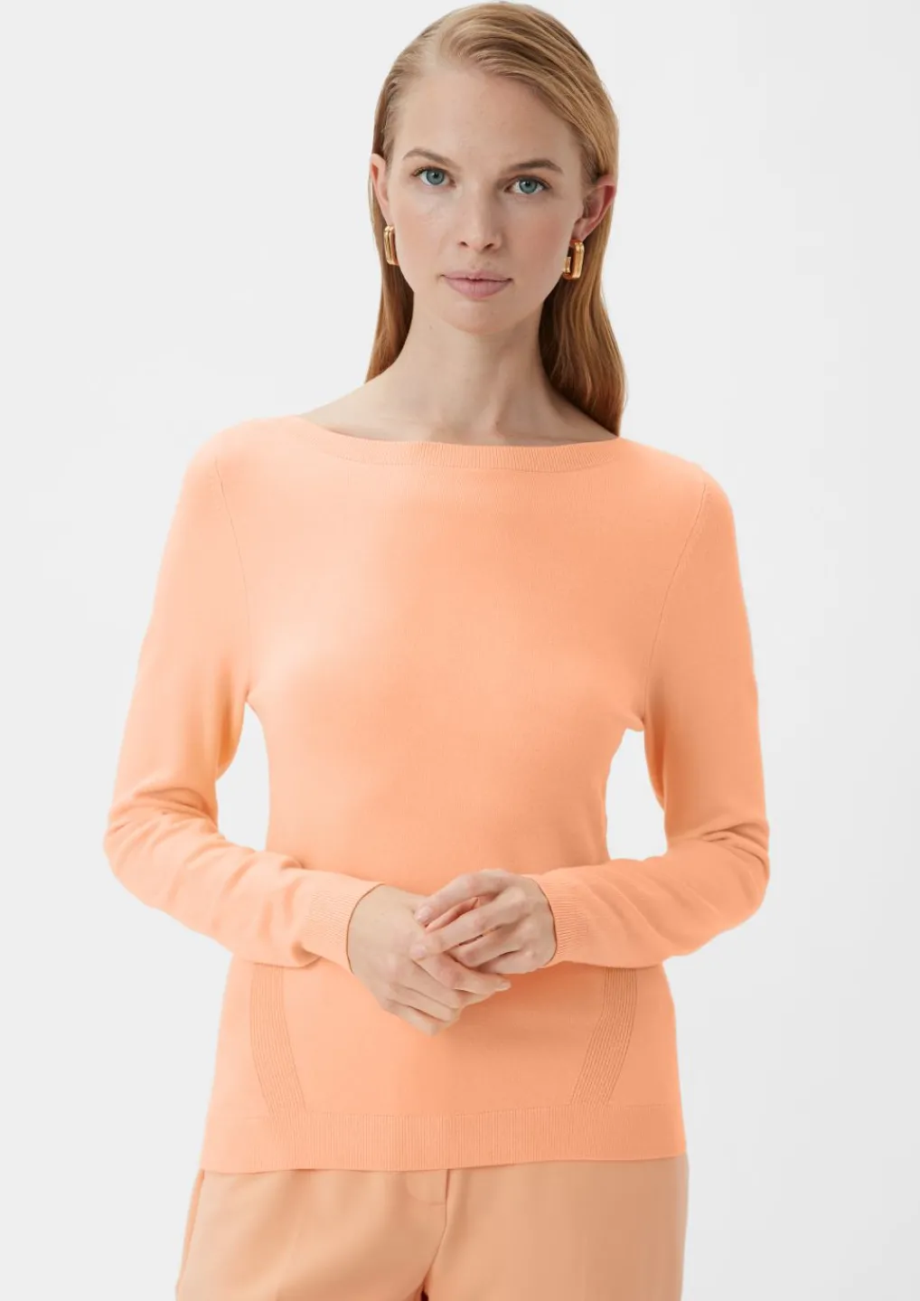 Strickpullover mit U-Boot-Ausschnitt-Comma Fashion