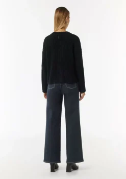 Strickpullover mit V-Ausschnitt und überschnittenen Schultern-Comma Online