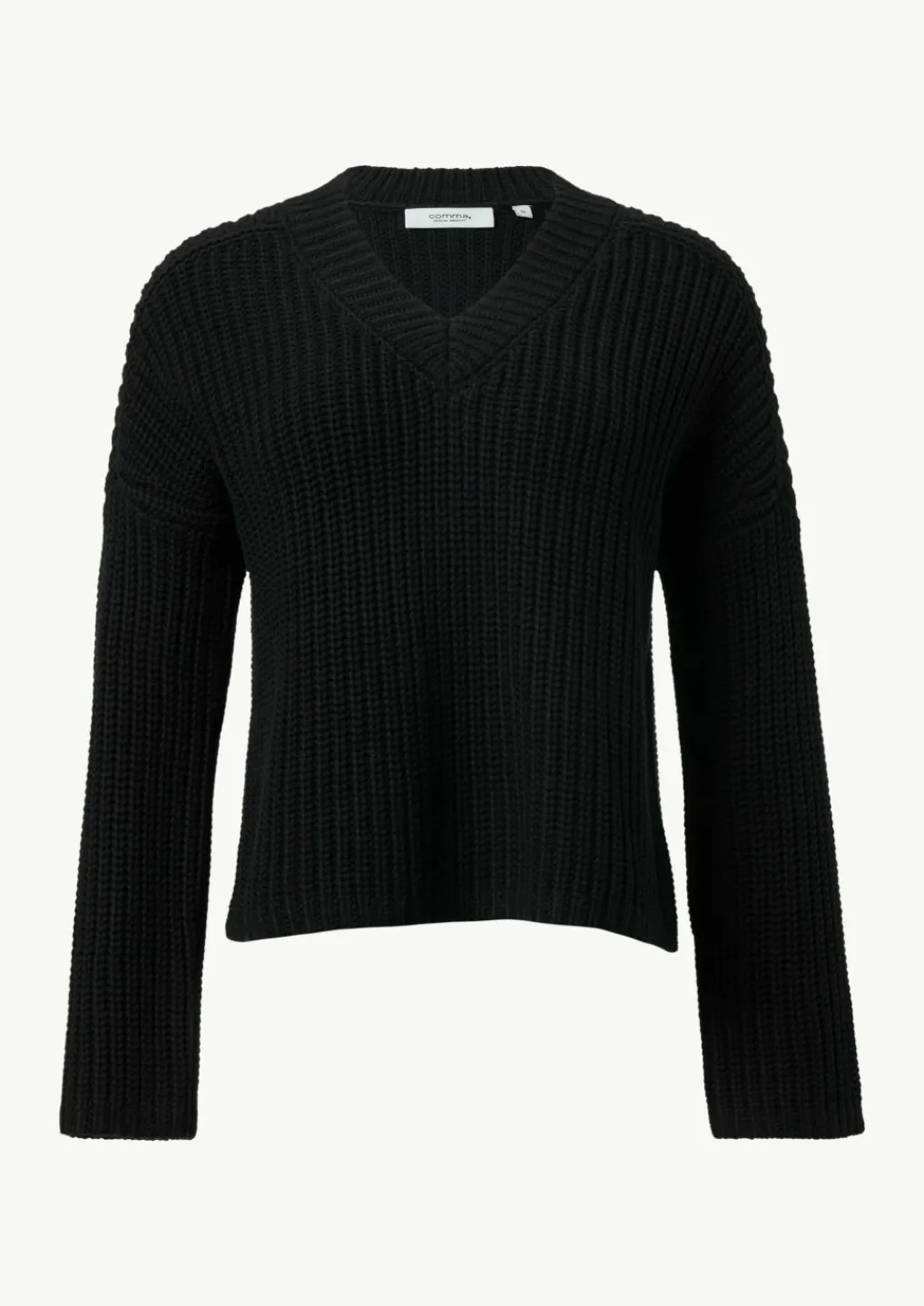 Strickpullover mit V-Ausschnitt und überschnittenen Schultern-Comma Online