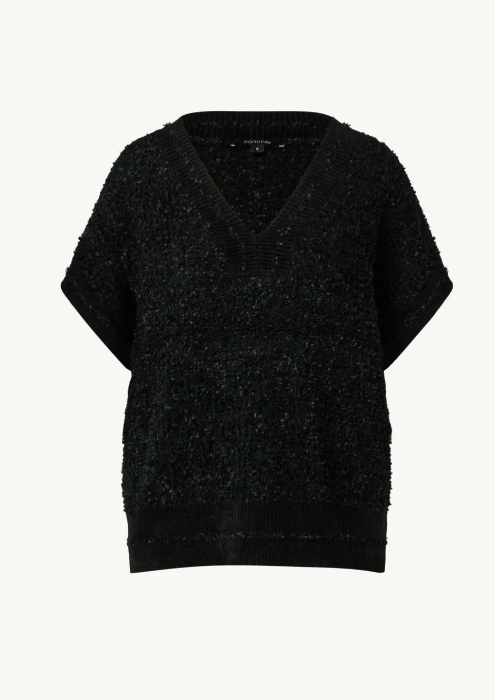 Strickpullover mit V-Ausschnitt und Rippblende-Comma Clearance