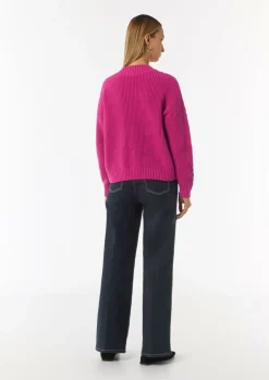 Strickpullover mit Zopfmuster am Ärmel-Comma Sale