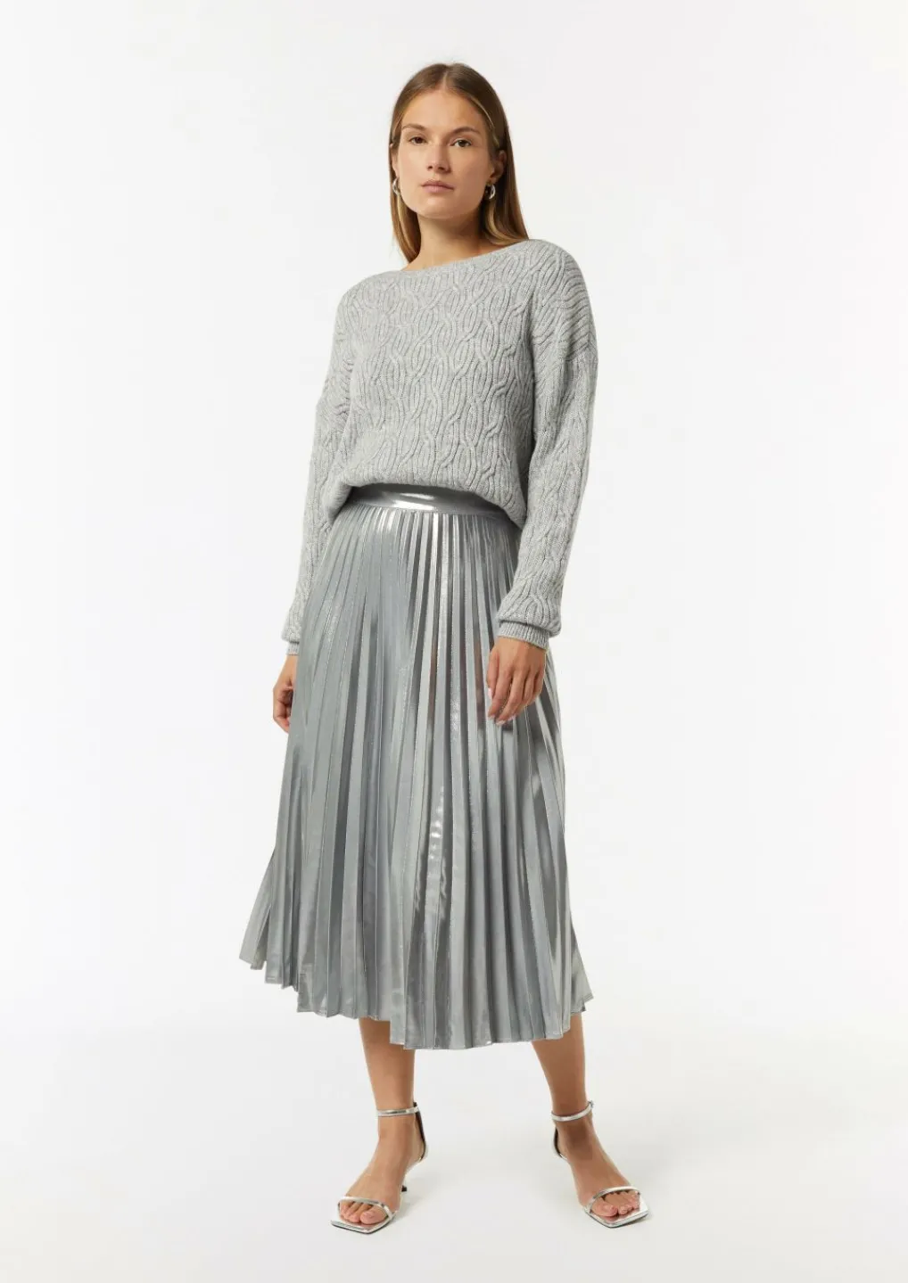 Strickpullover mit Zopfmuster-Comma Discount