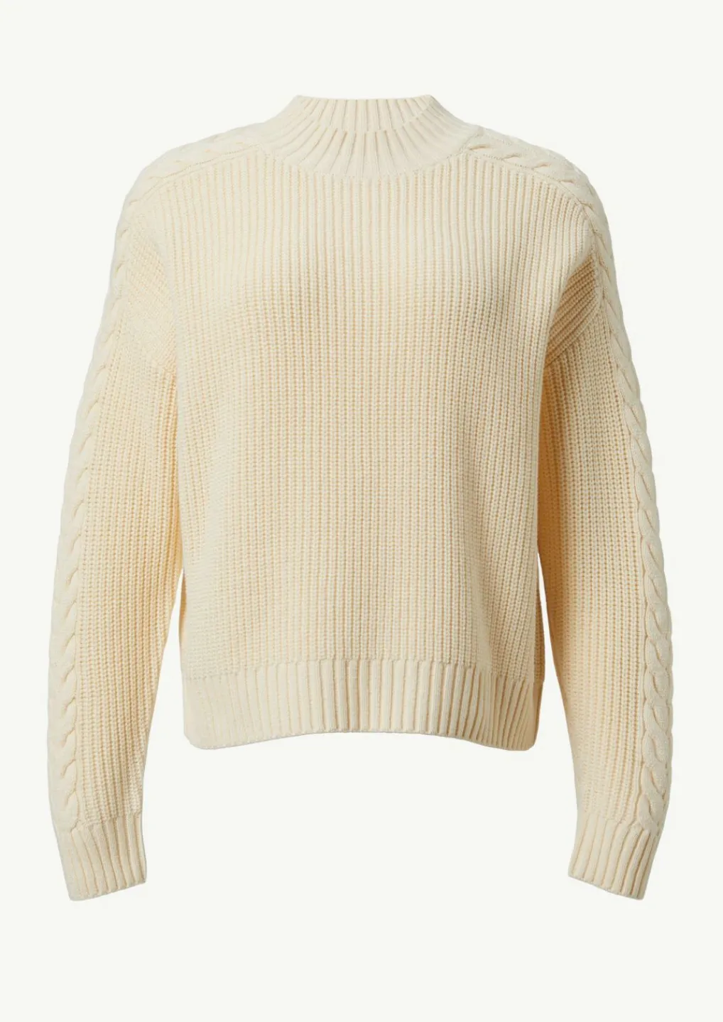 Strickpullover mit Zopfmuster am Ärmel-Comma Sale