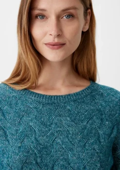 Strickpullover mit Zopfmuster-Comma Sale