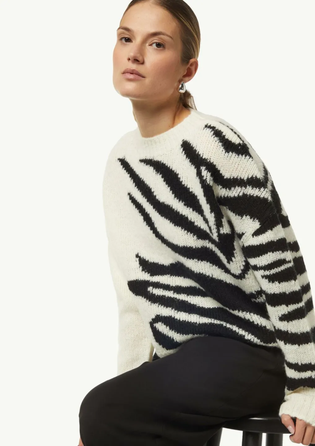Strickpullover mit zweifarbigen Intarsien-Comma Outlet