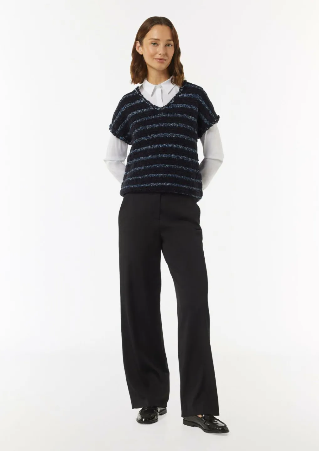 Strickpullunder aus Effektgarn mit Fransen-Comma New