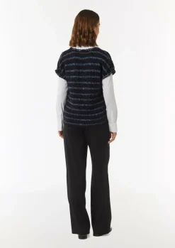 Strickpullunder aus Effektgarn mit Fransen-Comma New