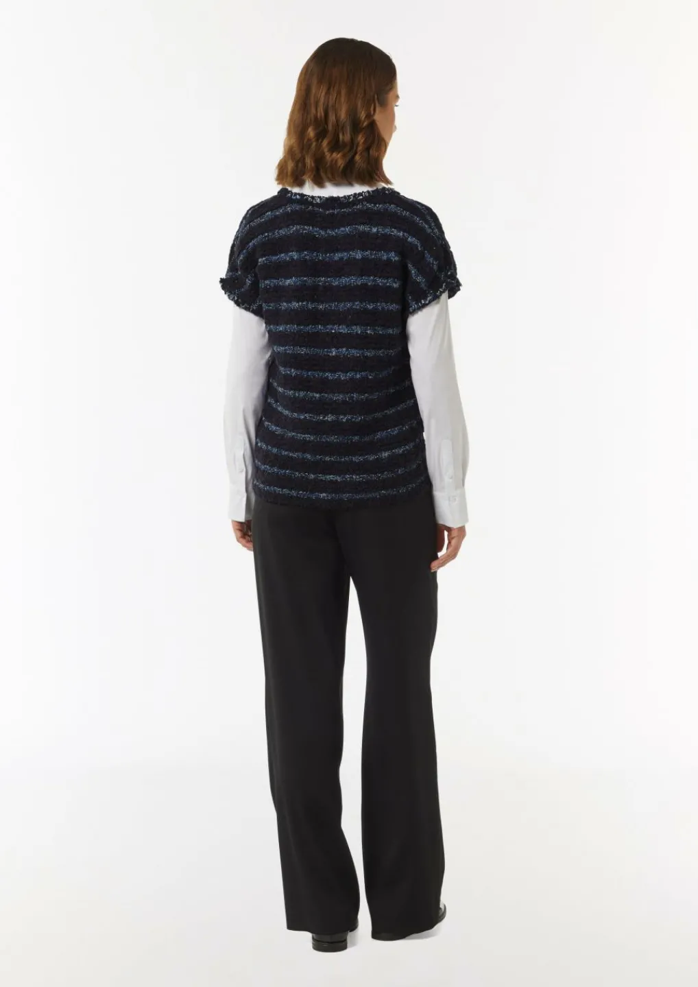 Strickpullunder aus Effektgarn mit Fransen-Comma New