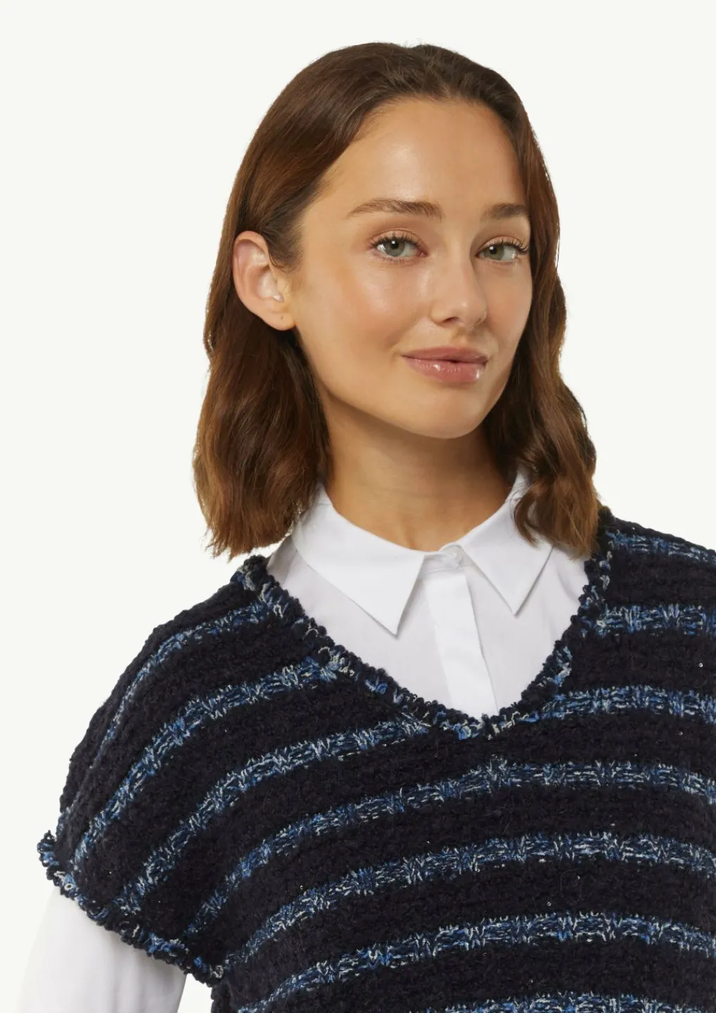 Strickpullunder aus Effektgarn mit Fransen-Comma New