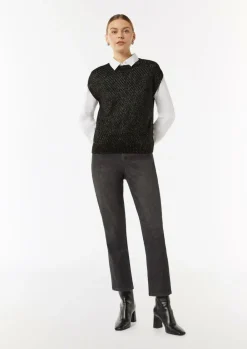 Strickpullunder mit Ajourmuster und Glitzergarn-Comma Outlet