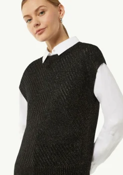Strickpullunder mit Ajourmuster und Glitzergarn-Comma Outlet