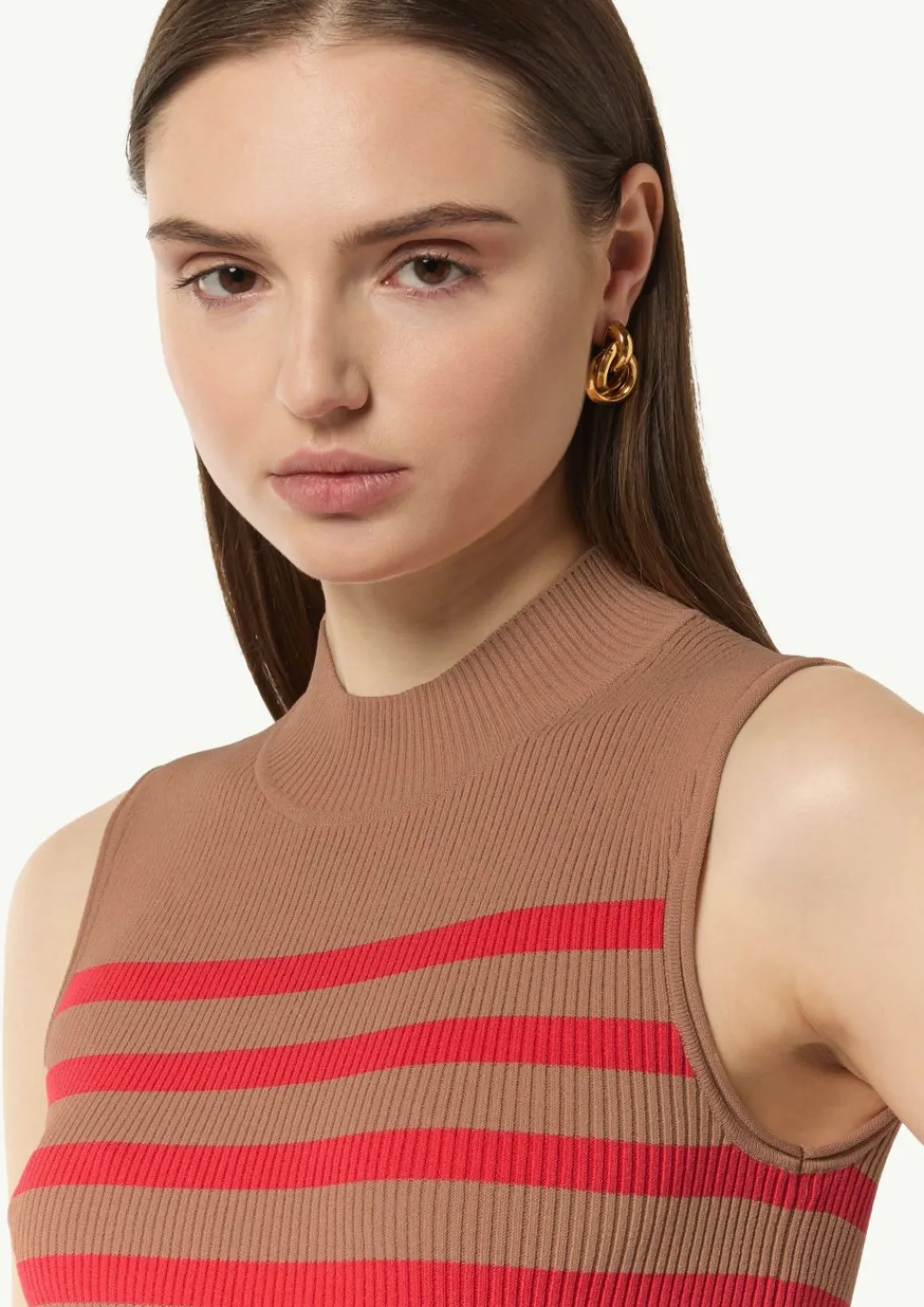 Strickpullunder mit Rippstruktur und Stehkragen-Comma Sale