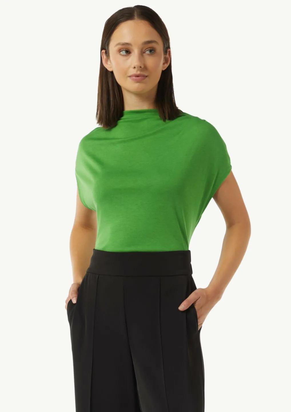 Strick-Shirt aus Lyocellmix mit Faltendetails-Comma Hot