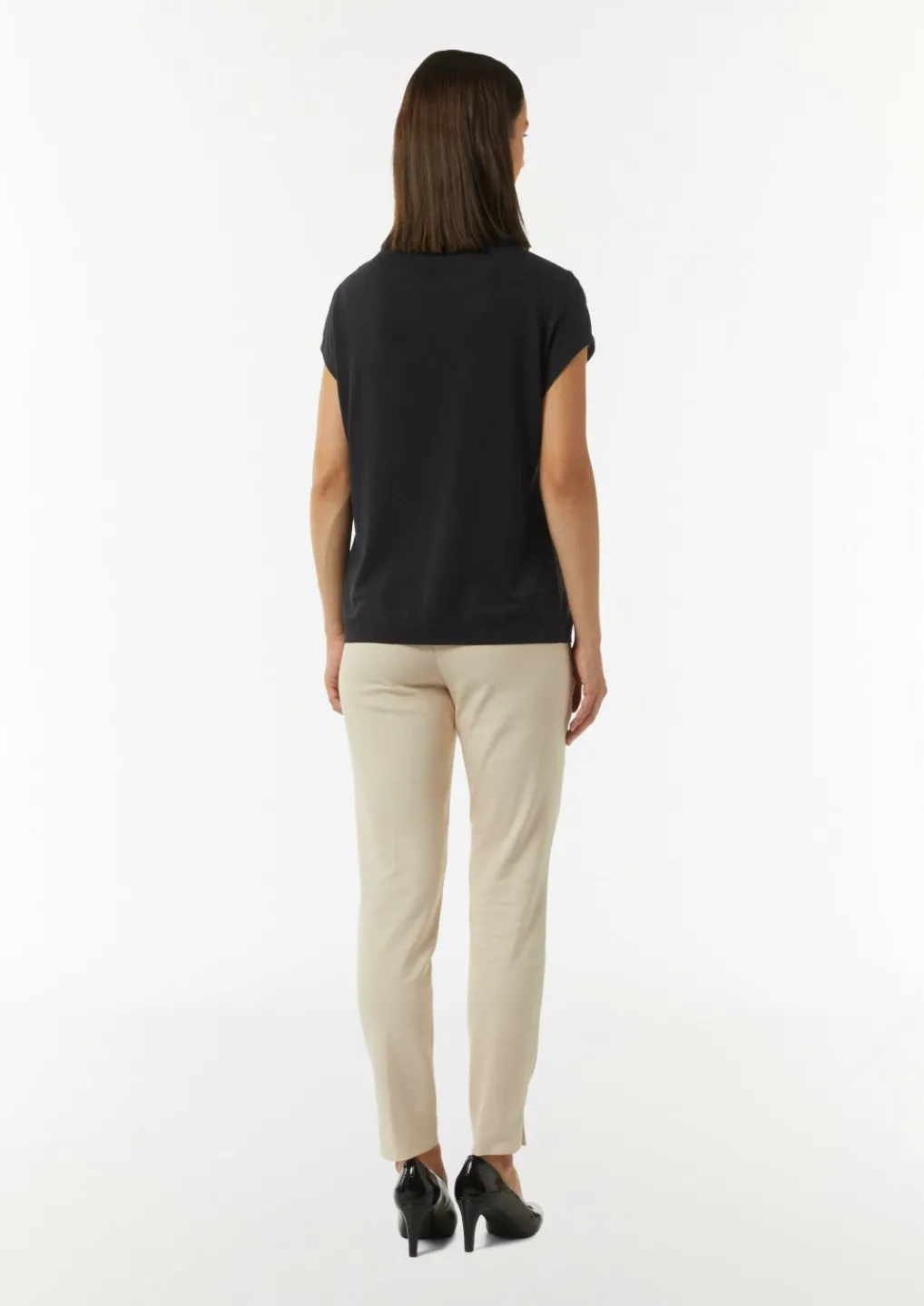 Strick-Shirt aus Lyocellmix mit Faltendetails-Comma Fashion
