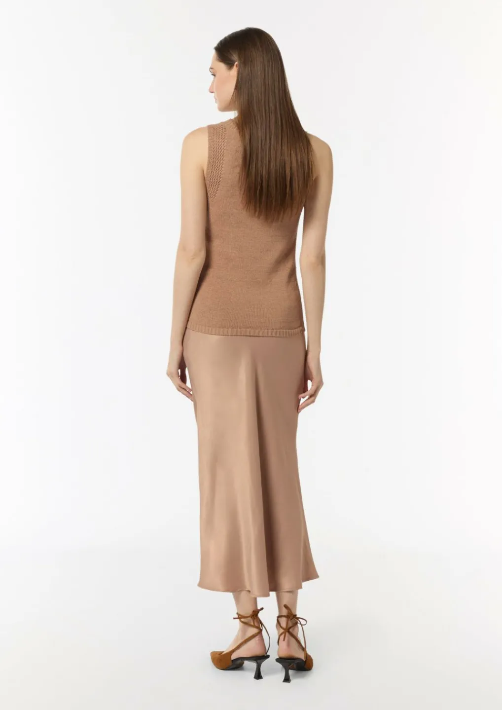 Stricktop aus Baumwollmix mit Rippblende-Comma Online