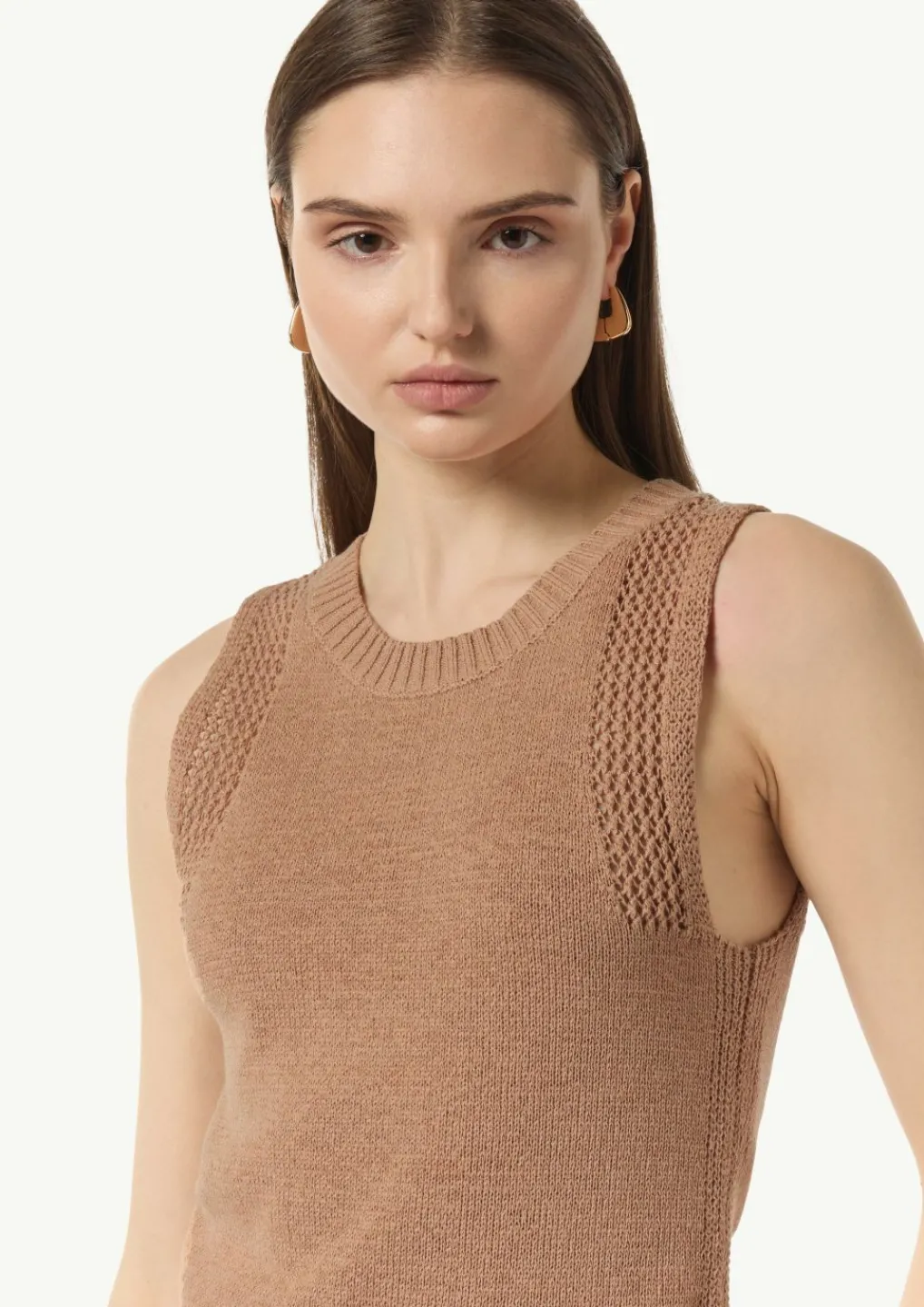 Stricktop aus Baumwollmix mit Rippblende-Comma Online