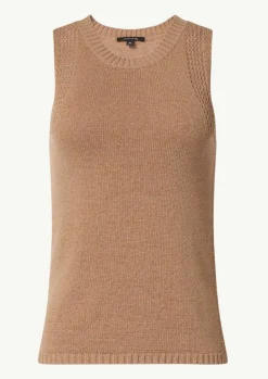Stricktop aus Baumwollmix mit Rippblende-Comma Online