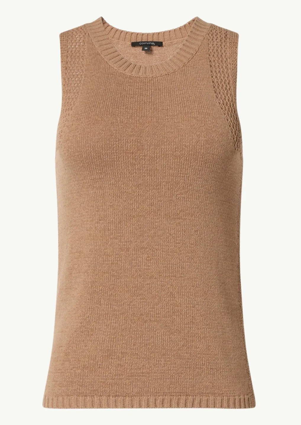 Stricktop aus Baumwollmix mit Rippblende-Comma Online