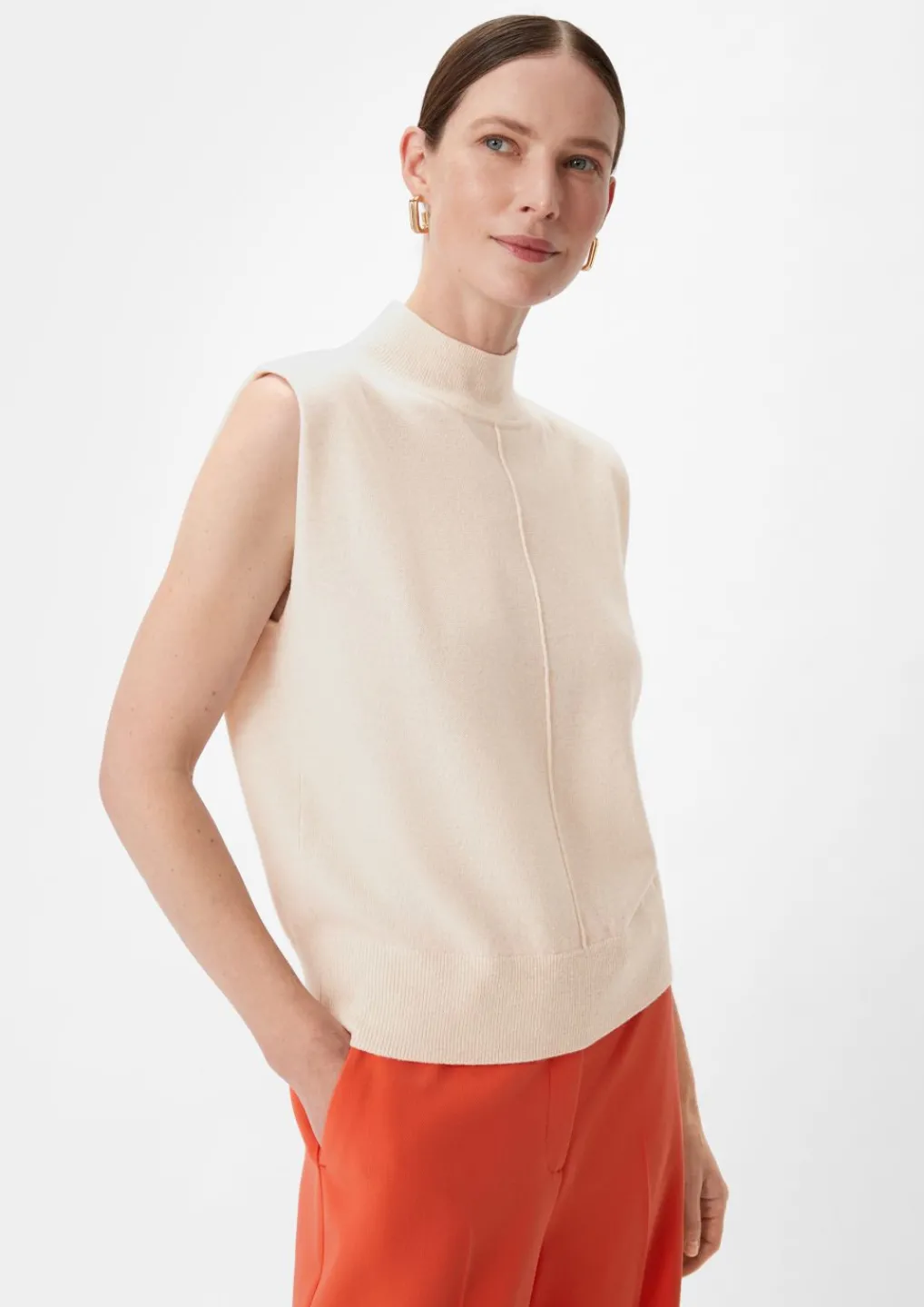 Stricktop mit Kaschmir und leichten Schulterpolstern-Comma Online