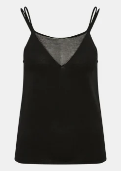 Stricktop mit transparentem V-Ausschnitt-Comma Fashion