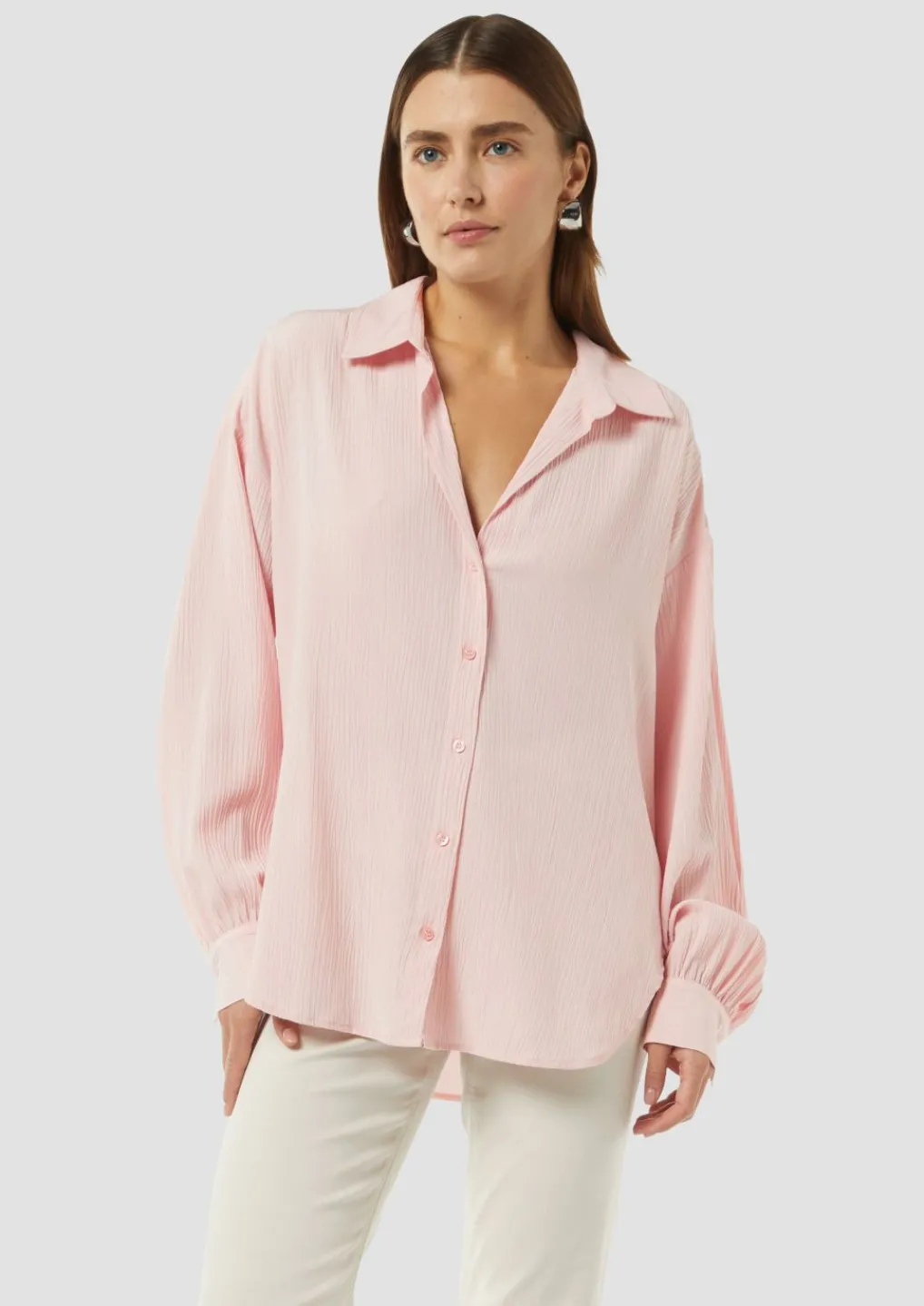 Strukturierte Bluse mit Hemdkragen-Comma Outlet