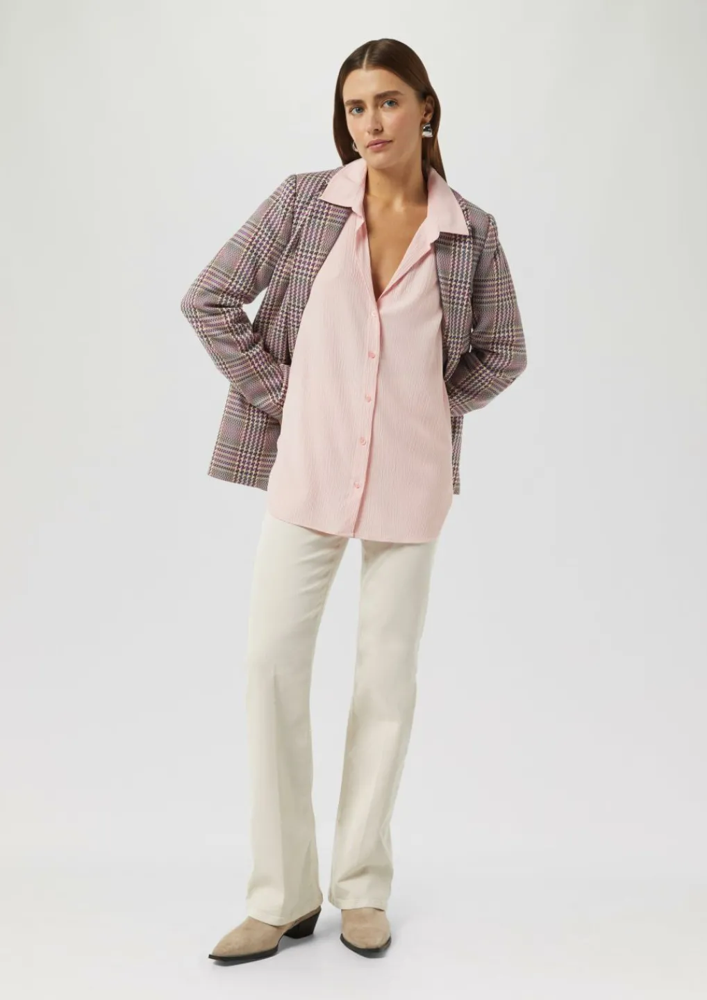 Strukturierte Bluse mit Hemdkragen-Comma Outlet