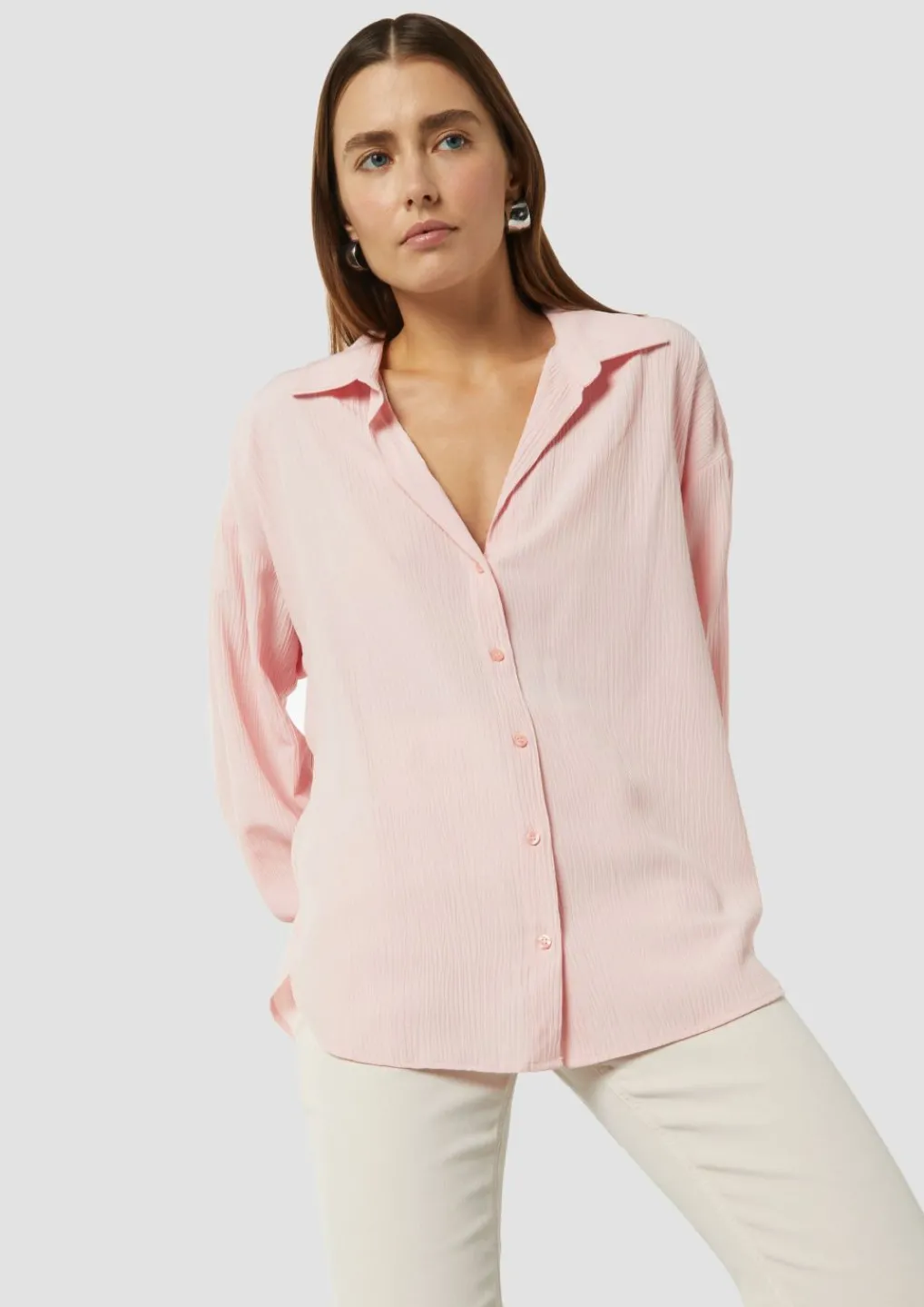Strukturierte Bluse mit Hemdkragen-Comma Outlet