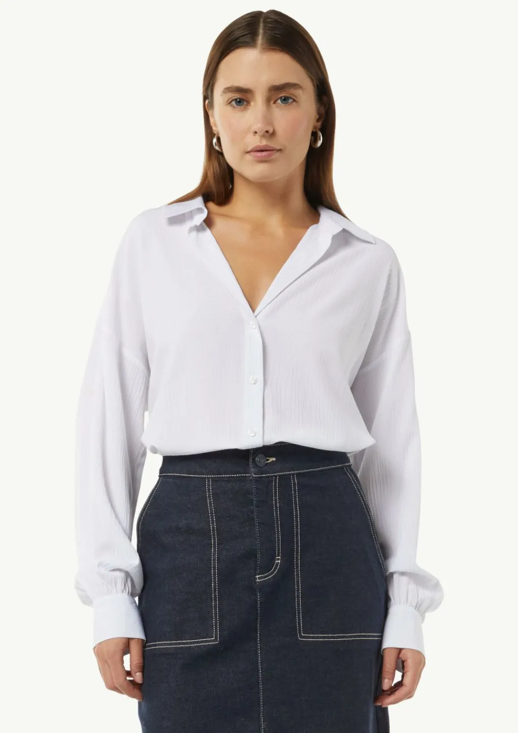 Strukturierte Bluse mit Hemdkragen-Comma Best