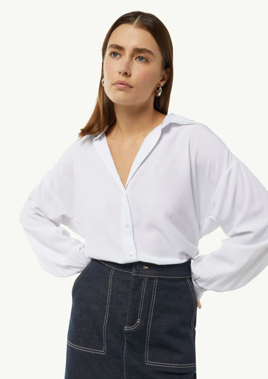 Strukturierte Bluse mit Hemdkragen-Comma Best