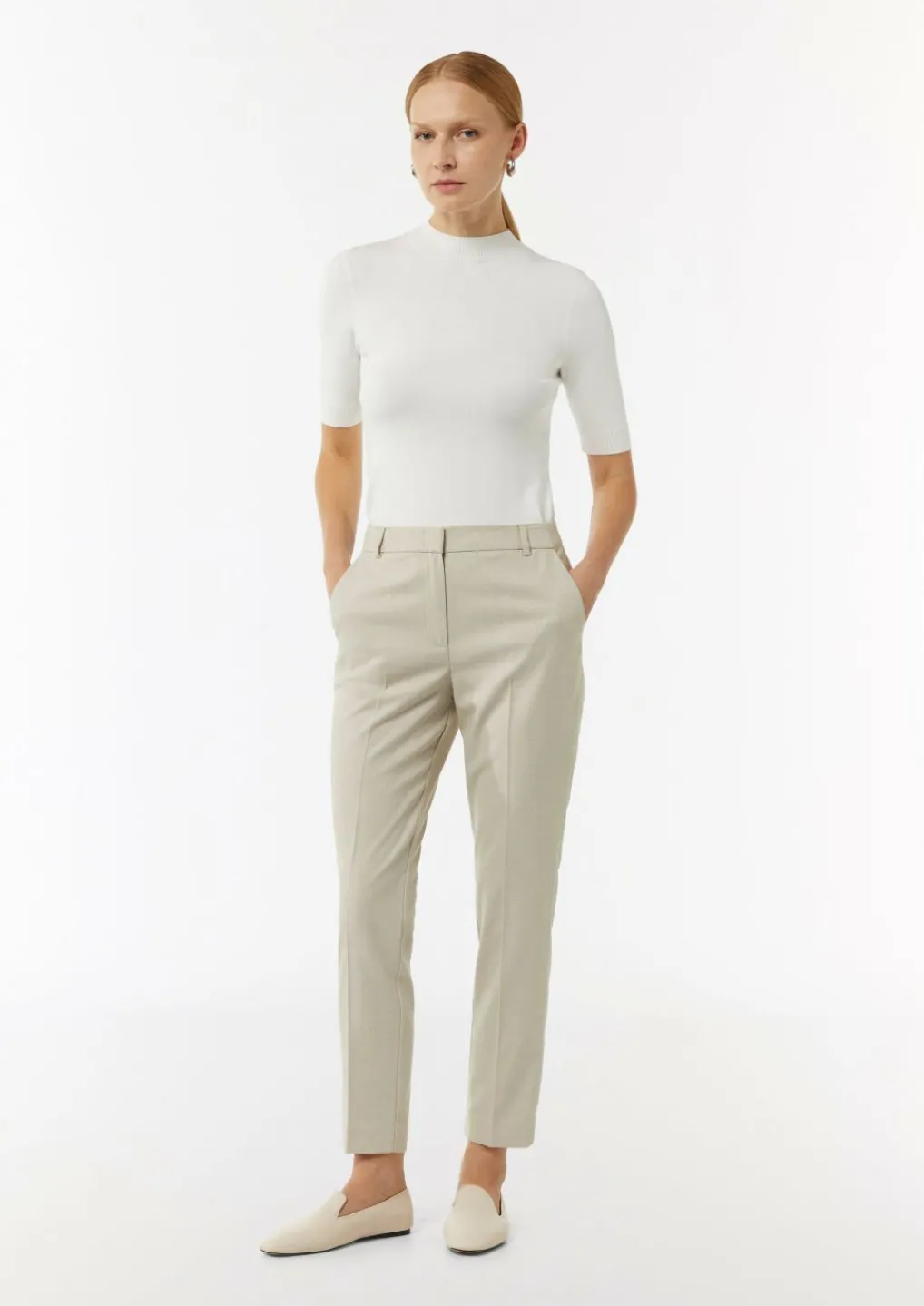 Strukturierte Cigarette-Pants mit Bügelfalten-Comma Sale